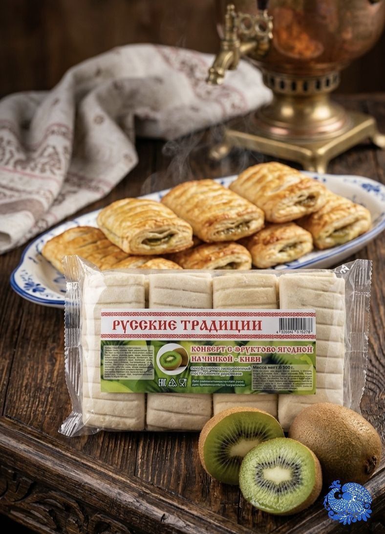 Конверты с начинкой киви 500г.