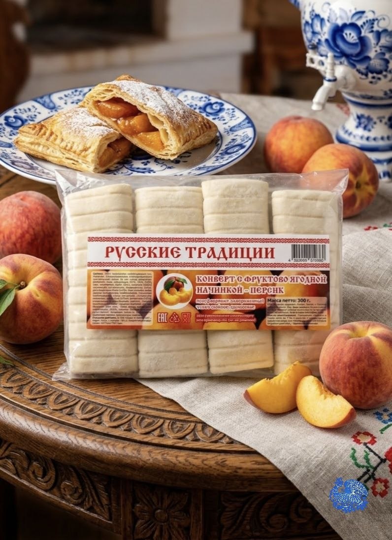 Конверты с начинкой персик 500г.